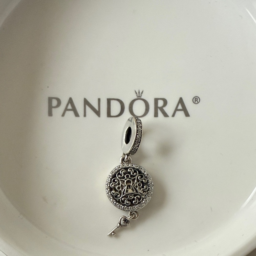 Pandora Silver Charm with Key Accent